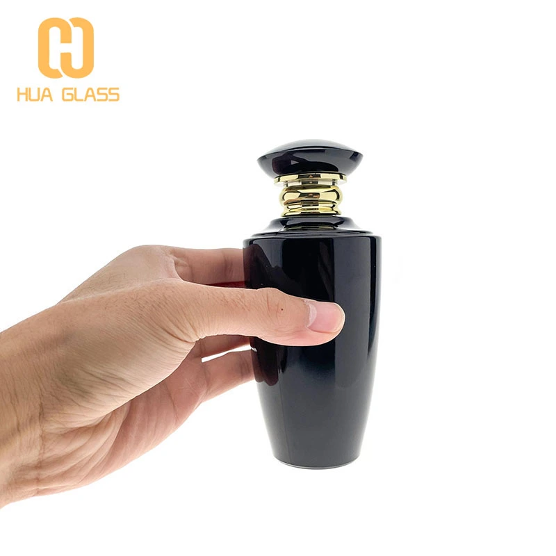 botella de perfume de 100 ml de vidrio blanco negro de diseño árabe