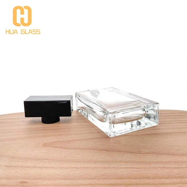 زجاجة عطر زجاجية مستطيلة الشكل مستطيلة الشكل بسعة 50 مل