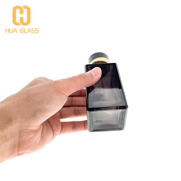 botella de perfume de vidrio negro transparente botella de perfume en aerosol de 100 ml