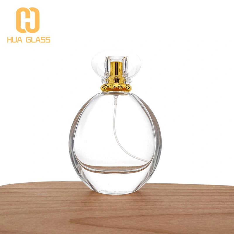 100 مل زجاجة عطر زجاجية مستديرة مسطحة زجاجات عطر جميلة