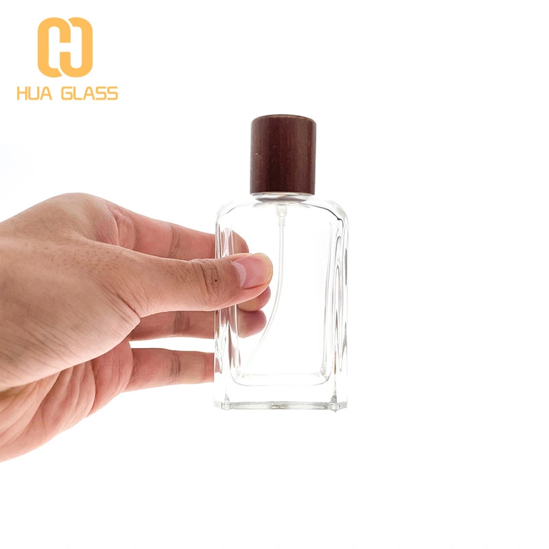 زجاجات العطور الفارغة 100 مل زجاجة عطر زجاجية مربعة  