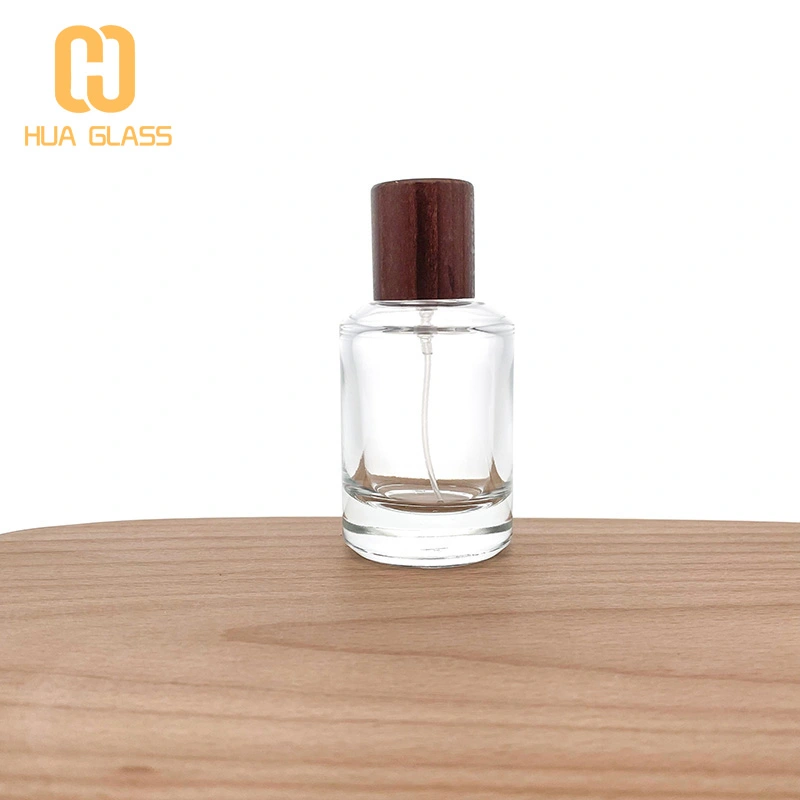 Vaporisateurs de parfum en verre de 50 ml avec bouchon en bois  