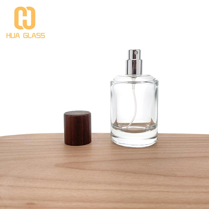 Vaporisateurs de parfum en verre de 50 ml avec bouchon en bois  