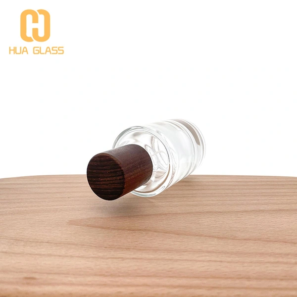 Vaporisateurs de parfum en verre de 50 ml avec bouchon en bois