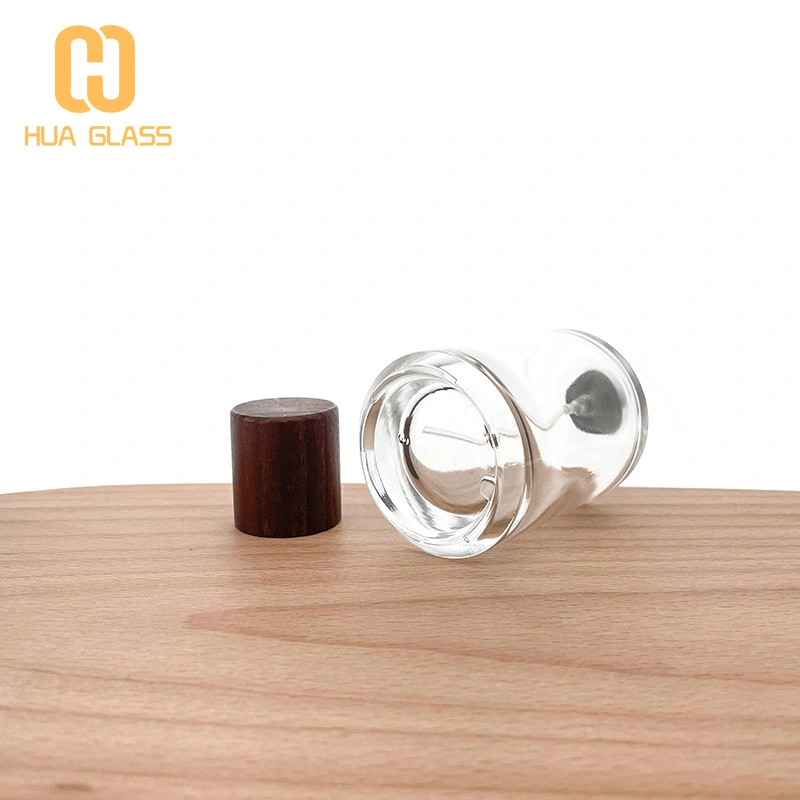 Vaporisateurs de parfum en verre de 50 ml avec bouchon en bois  