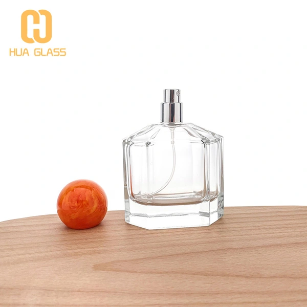 proveedor de china botella de perfume de vidrio de 100 ml con tapa de bola de resina