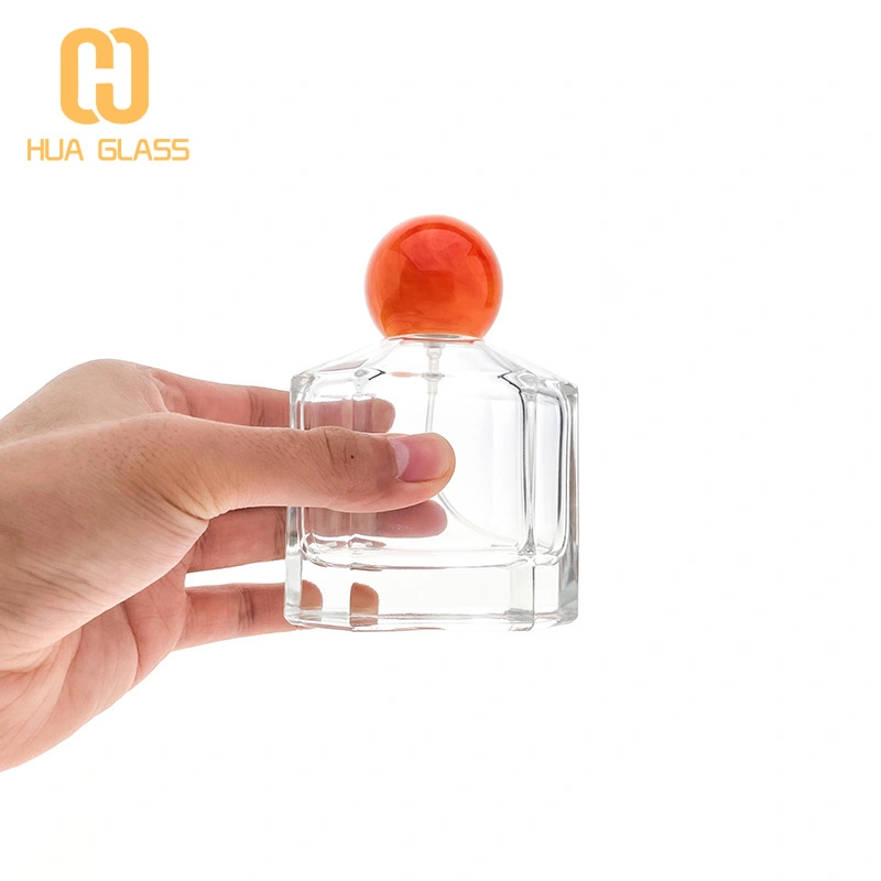 proveedor de china botella de perfume de vidrio de 100 ml con tapa de bola de resina  