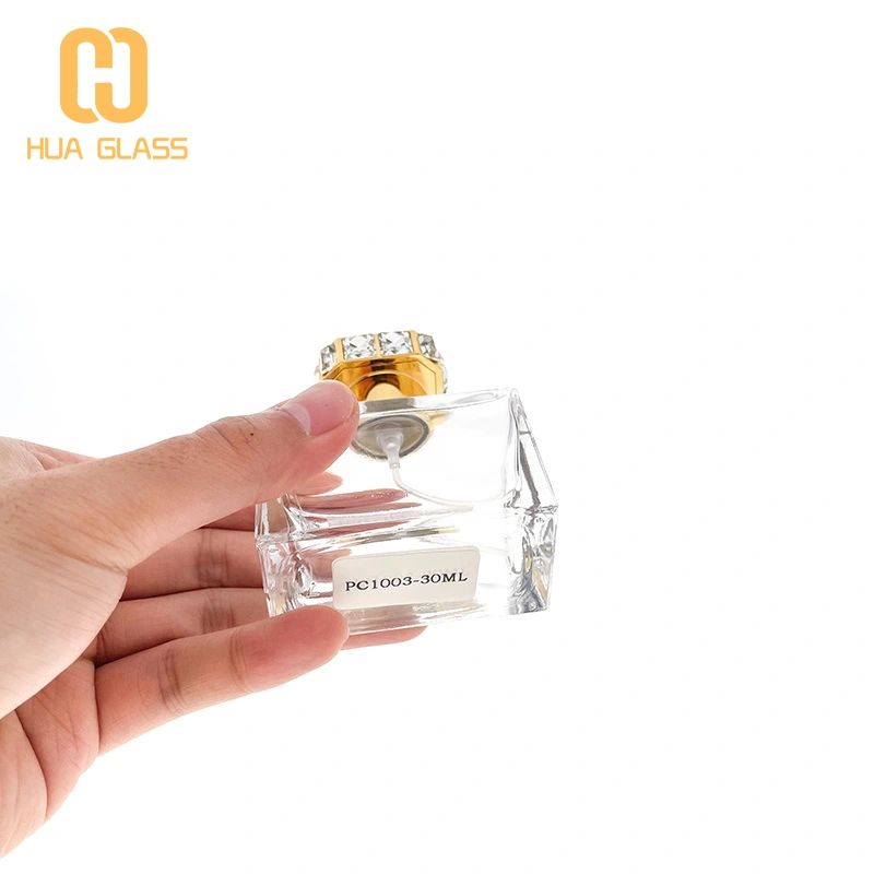 زجاجة عطر 30 مل زجاجة عطر تجعيد مع غطاء سبائك الزنك الماس  