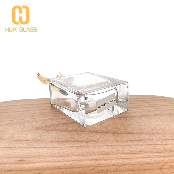 100ml square hand polished glass eagle shape zamak cap perfume bottle