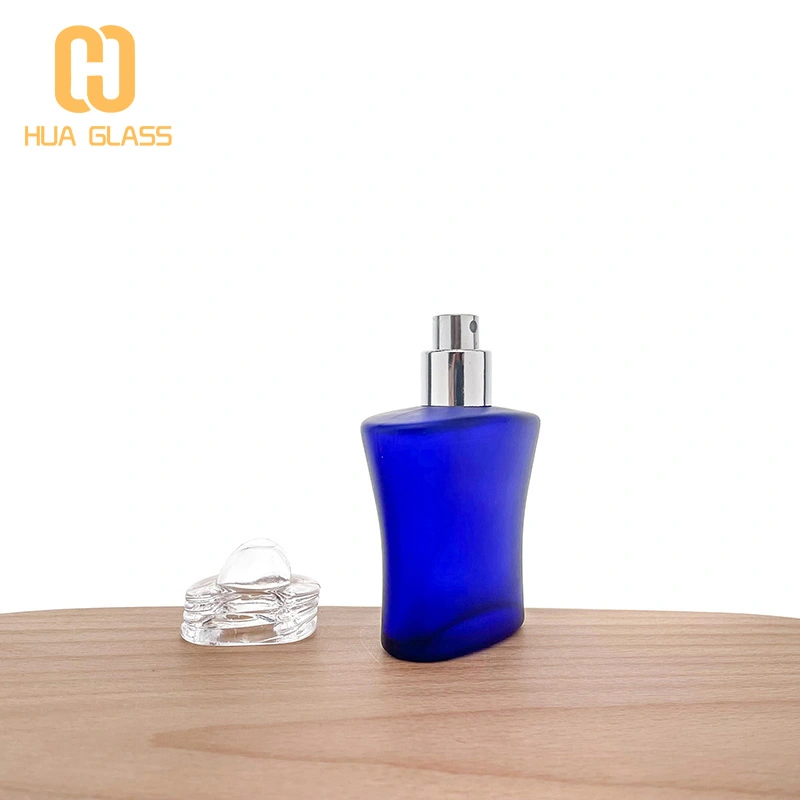 Frasco de perfume de vidrio de 50 ml Frasco de perfume vacío de vidrio escarchado de 50 ml