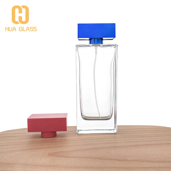 Оптовая пустые флаконы для духов с розово-синей крышкой