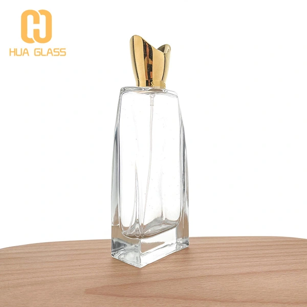 botella de perfume personalizada botella de perfume de vidrio en aerosol de 100 ml con tapa de zamak