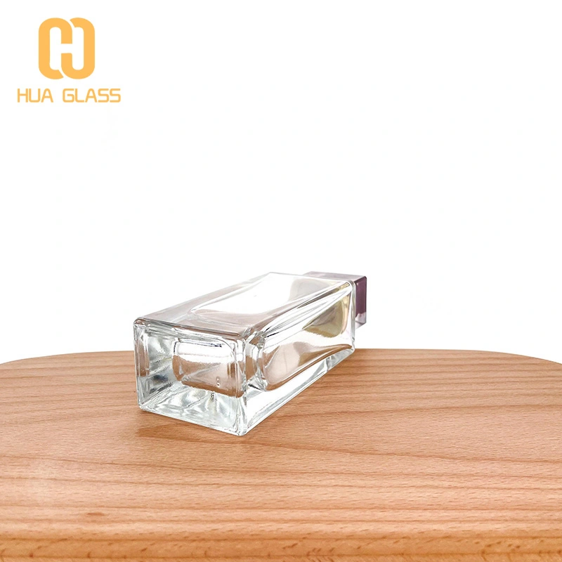 Bouteille en verre de parfum à fond épais de 100 ml, vaporisateur carré d'eau de Cologne