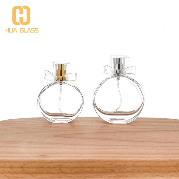 جميلة 30 مل 50 مل زجاجة عطر زجاجية مستديرة مسطحة