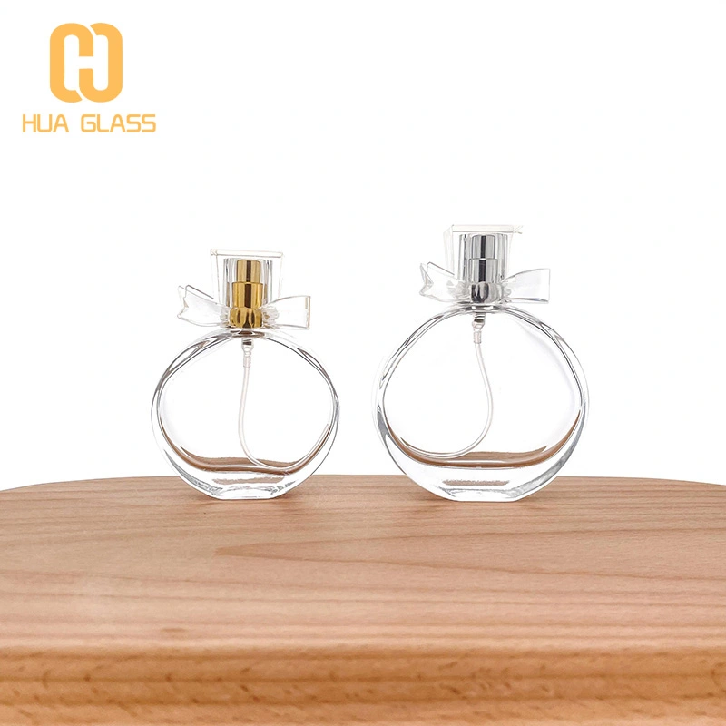 جميلة 30 مل 50 مل زجاجة عطر زجاجية مستديرة مسطحة  