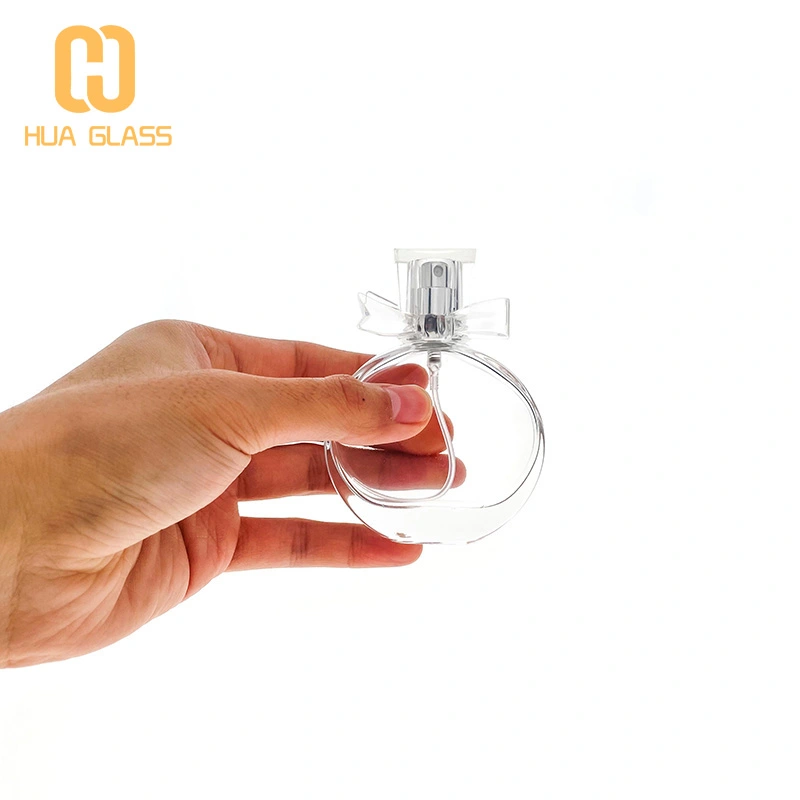 جميلة 30 مل 50 مل زجاجة عطر زجاجية مستديرة مسطحة  