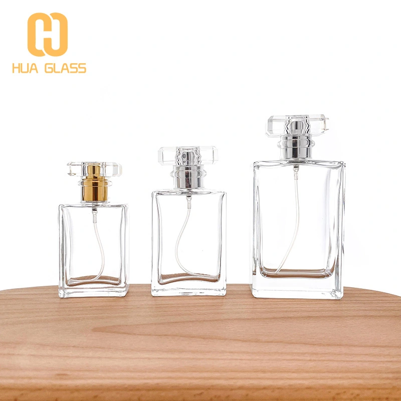 Многоразовый флакон с распылителем для духов квадратной формы 30 мл 50 мл 100 мл  