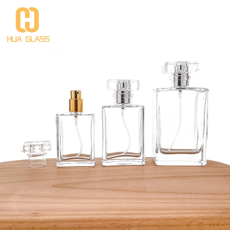 Многоразовый флакон с распылителем для духов квадратной формы 30 мл 50 мл 100 мл  