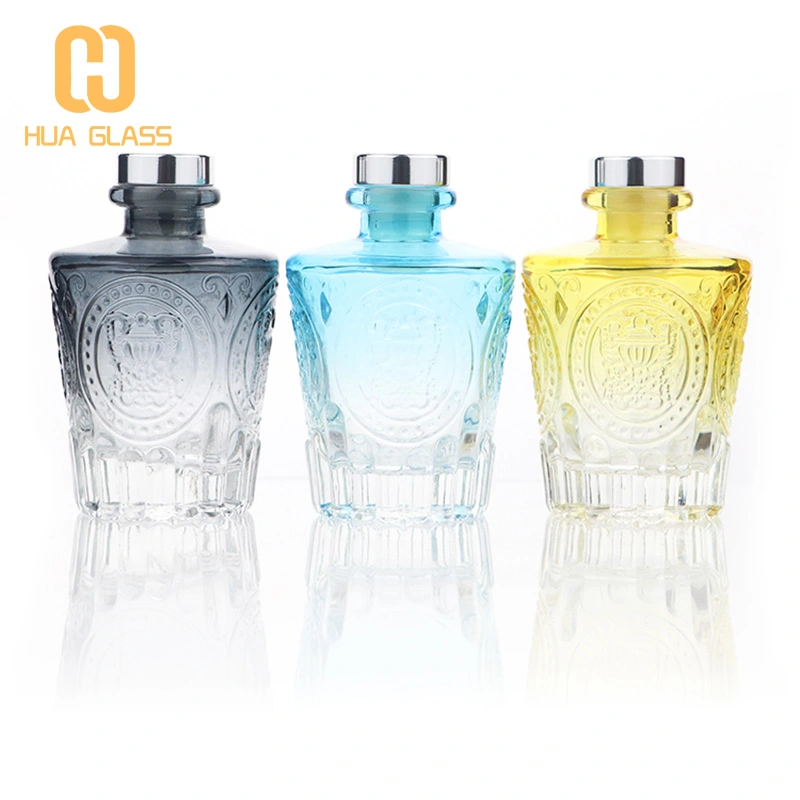 Flacon diffuseur d'arôme en relief en verre de 130 ml