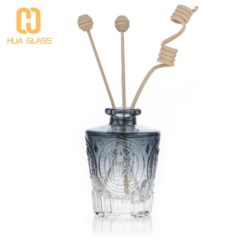 Flacon diffuseur d'arôme en relief en verre de 130 ml