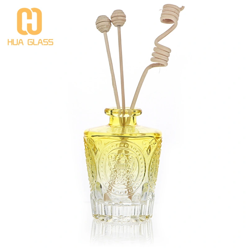 Flacon diffuseur d'arôme en relief en verre de 130 ml