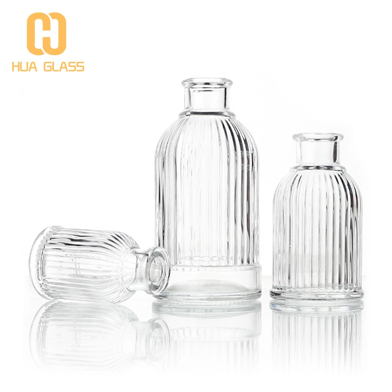 Flacon diffuseur à roseaux à rayures verticales de 40 ml 100 ml 220 ml