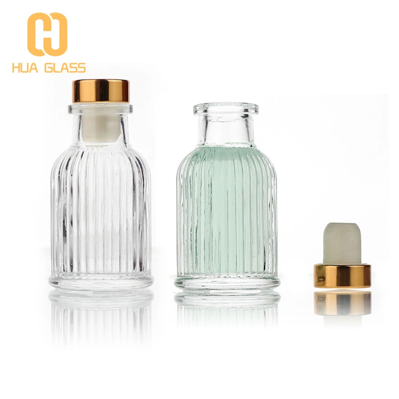 Flacon diffuseur à roseaux à rayures verticales de 40 ml 100 ml 220 ml