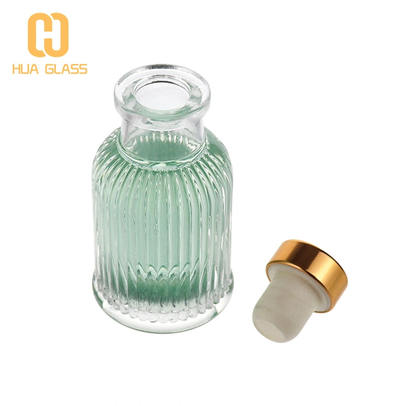 Flacon diffuseur à roseaux à rayures verticales de 40 ml 100 ml 220 ml