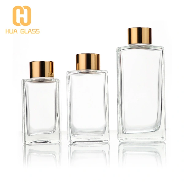 various size rectangle square reed diffuser bottle with thick reed sticks 