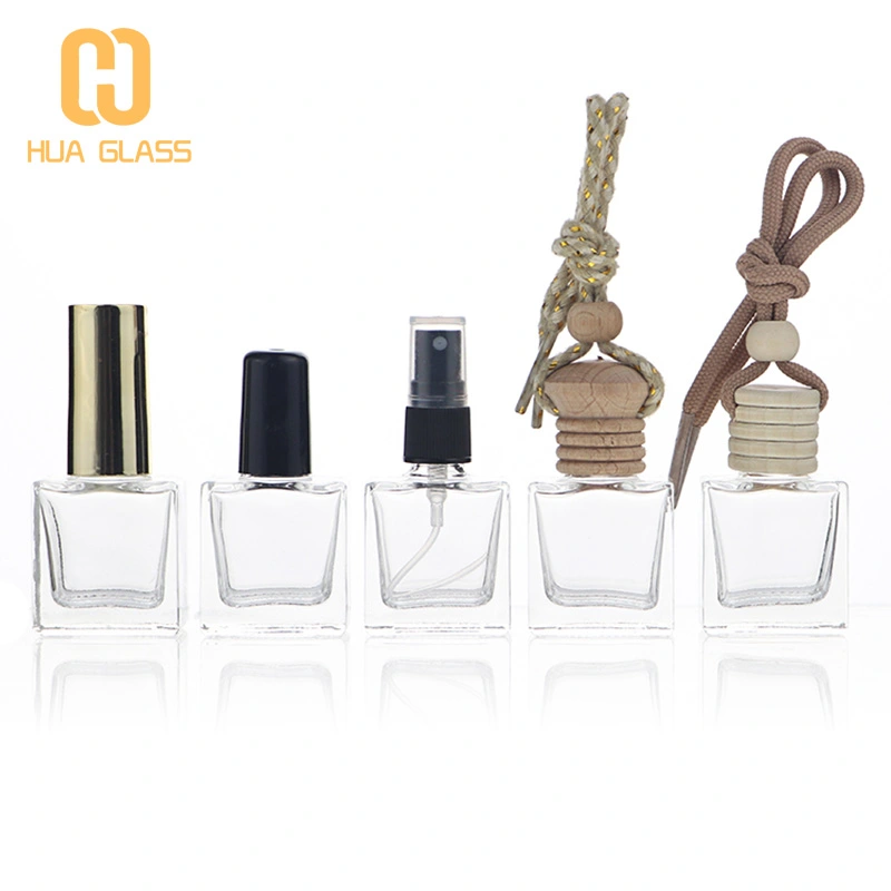 5 мл 8 мл 10 мл квадратный круглый автомобильный освежитель воздуха подвесная бутылка стеклянная бутылка для духов
