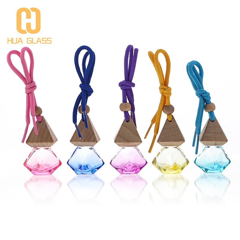 Bouteille suspendue de désodorisant de voiture en forme de diamant colorfu de 8 ml