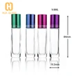 Rouleau d'huile de parfum de 5 ml 10 ml sur une bouteille en verre avec bille roulante