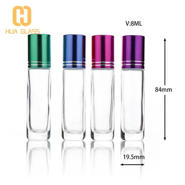 Rouleau d'huile de parfum de 5 ml 10 ml sur une bouteille en verre avec bille roulante