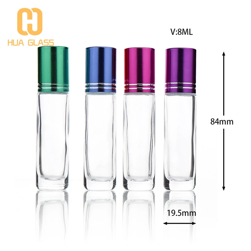 Rouleau d'huile de parfum de 5 ml 10 ml sur une bouteille en verre avec bille roulante