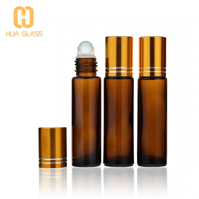 Rouleau d'huile de parfum de 5 ml 10 ml sur une bouteille en verre avec bille roulante