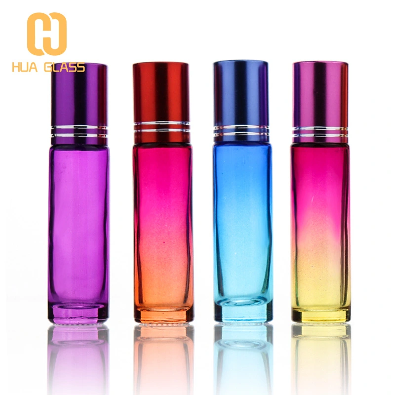 زجاجة بكرة زجاجية متدرجة فاخرة 10 مللي زجاجة أسطوانة زيت عطر