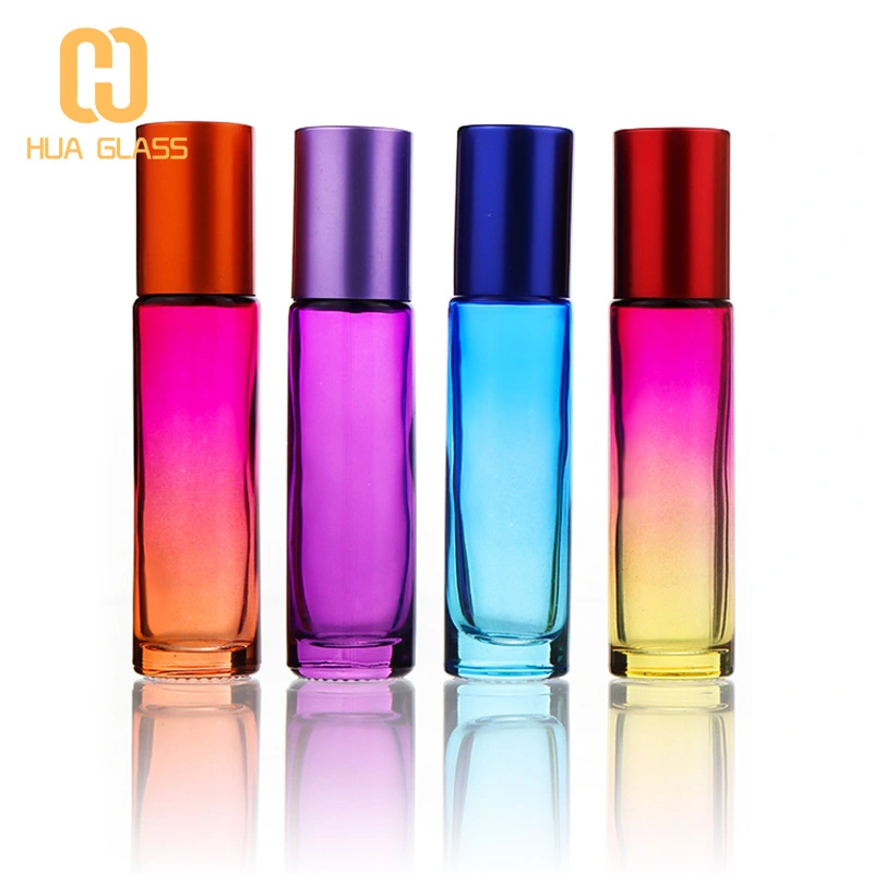 زجاجة بكرة زجاجية متدرجة فاخرة 10 مللي زجاجة أسطوانة زيت عطر