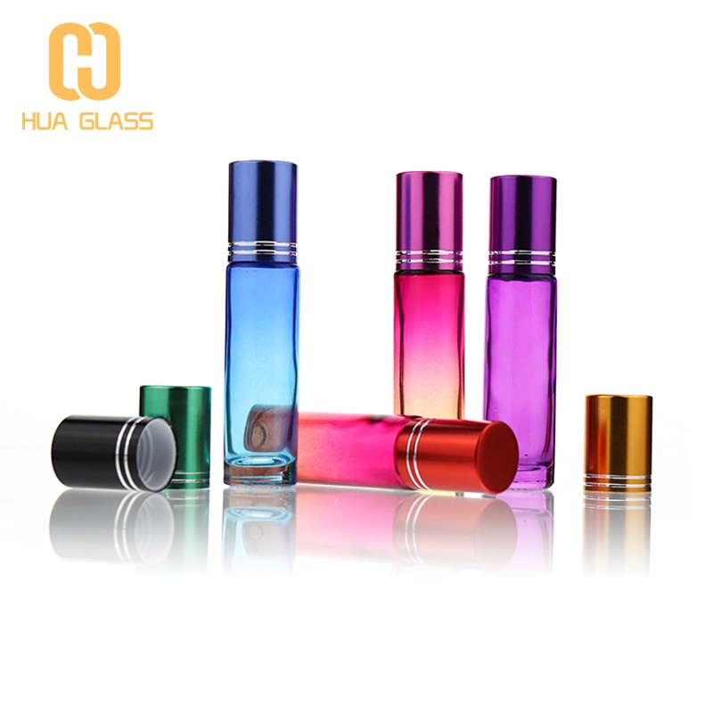 زجاجة بكرة زجاجية متدرجة فاخرة 10 مللي زجاجة أسطوانة زيت عطر