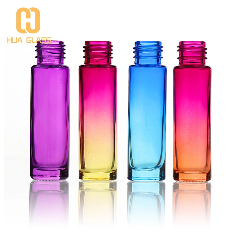 زجاجة بكرة زجاجية متدرجة فاخرة 10 مللي زجاجة أسطوانة زيت عطر