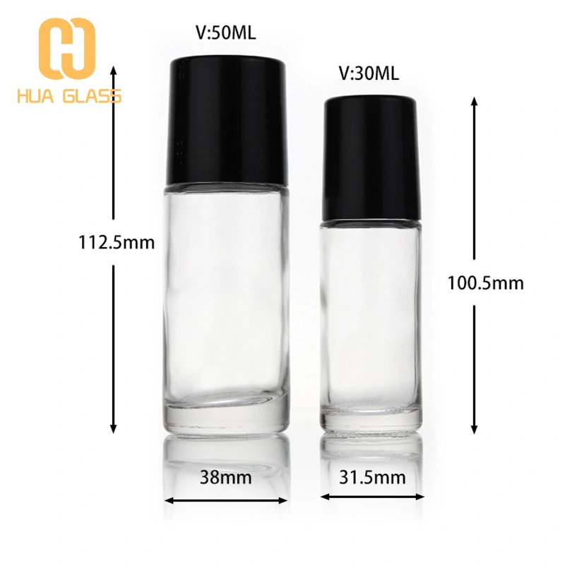 30 مل 50 مل بكرة الجسم زجاجة الأسطوانة على زجاجة مزيل العرق