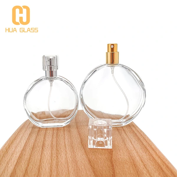 botella de perfume chanel plana redonda 50ml 100ml botella de perfume de vidrio