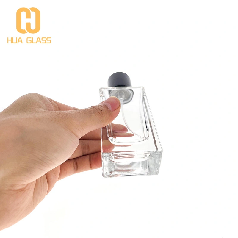 Rectangle à fond épais 50 ml 80 ml bouteille de parfum en verre bouchon magnétique