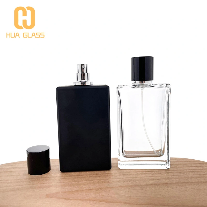 Флакон для духов из прозрачного черного стекла с магнитной крышкой  