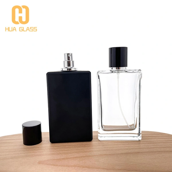 clear balck glass perfume bottle perfume spray bottle with magnetic cap