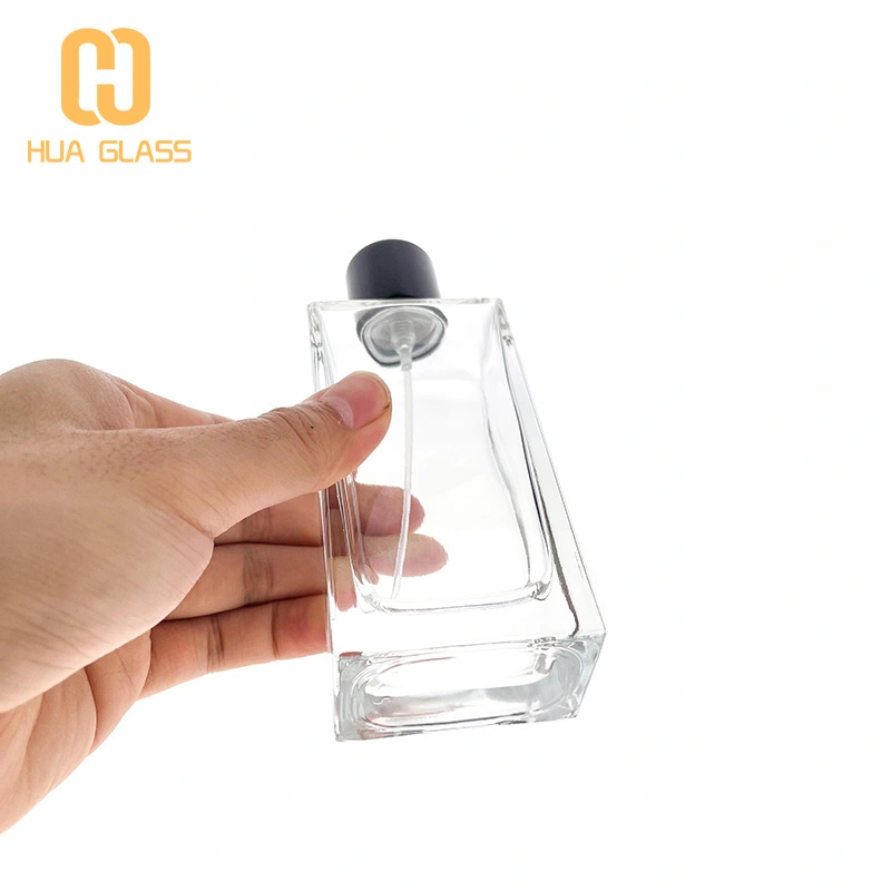 bouteille en verre de parfum 100ml bouteille de parfum carrée bouchon magnétique