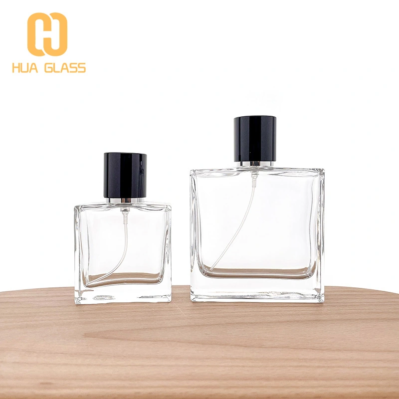 50 ml 100 ml carré hommes cologne parfum bouteille en verre bouchon magnétique