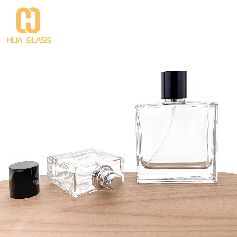 50 ml 100 ml carré hommes cologne parfum bouteille en verre bouchon magnétique