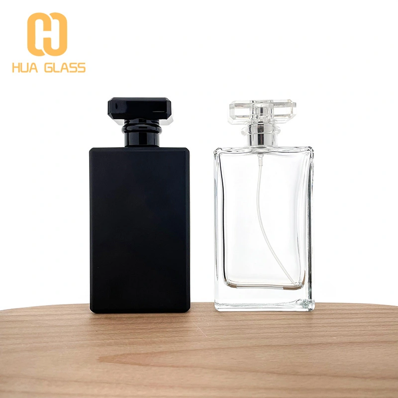 Flacon de parfum en verre noir clair de 100 ml flacon pulvérisateur de parfum