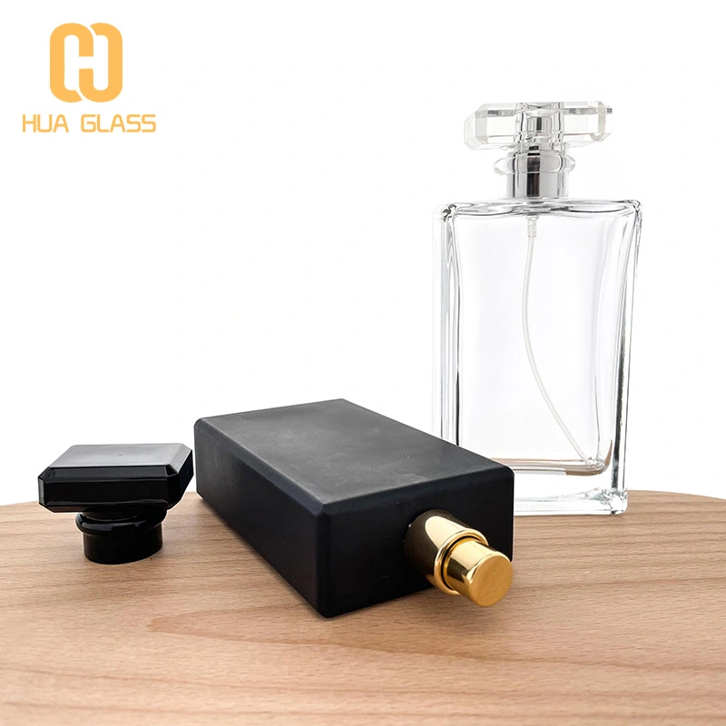 Flacon de parfum en verre noir clair de 100 ml flacon pulvérisateur de parfum