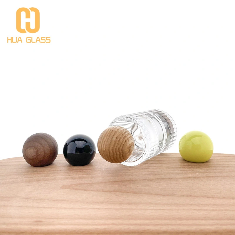 2022 nuevo diseño botella de perfume de vidrio cilíndrico de 50 ml con tapa de bola  